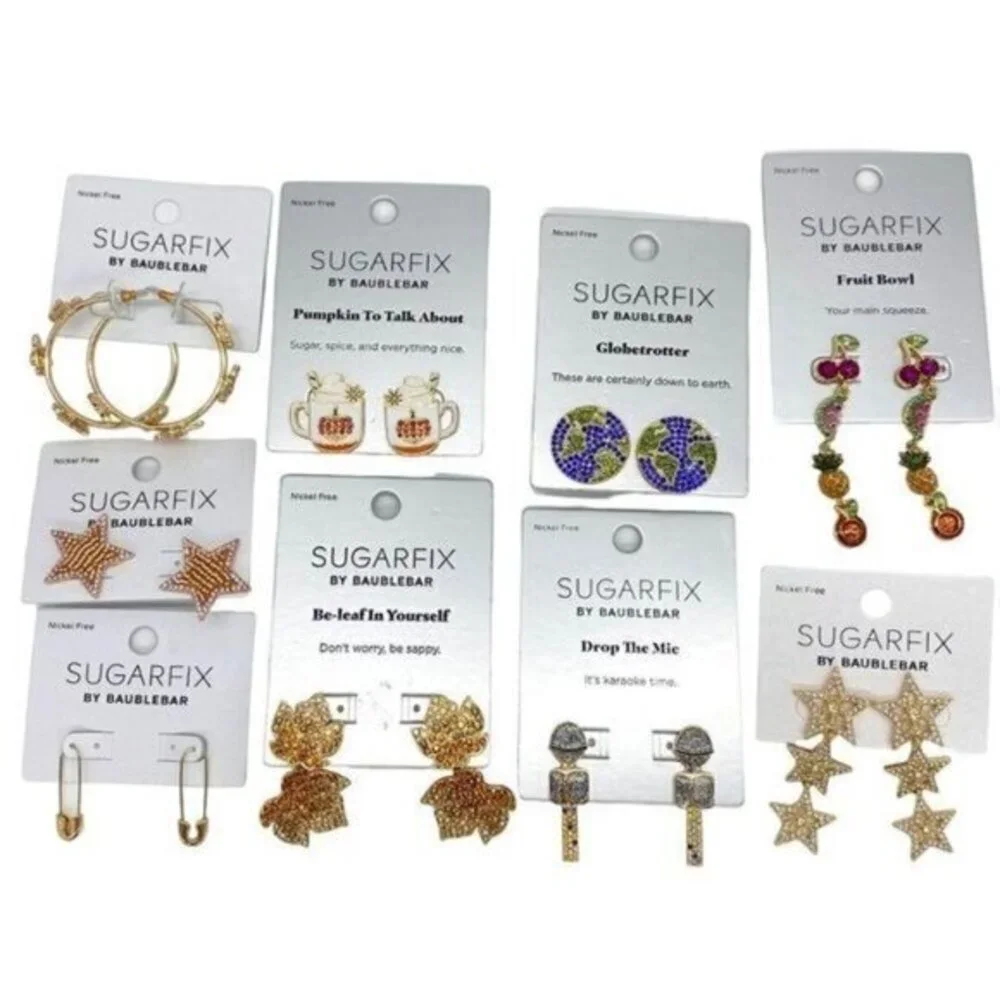 Sugarfix By Baublebar 9 Piece Earrings Lot New
